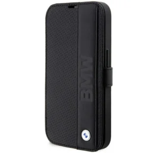 Case iPhone 14 Pro Max 6.7″ black/black bookcase Leather Textured&Stripe