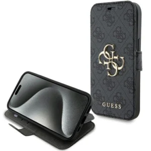 Guess 4G Metal Logo case for iPhone 15 / 14 / 13 – gray