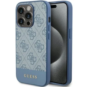 Guess 4G Stripe Collection case for iPhone 15 Pro – blue