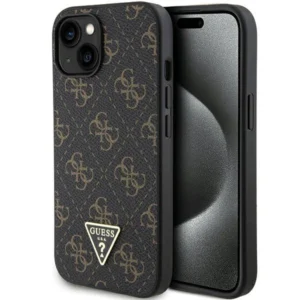 Guess 4G Triangle Metal Logo case for iPhone 15 Plus / 14 Plus – black