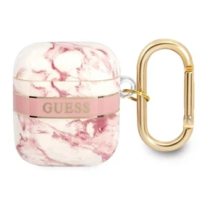 Guess AirPods cover pink/pink Marble Strap Collection