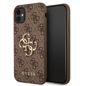 Guess case for iPhone 11 / XR from the 4G Big Metal Logo series – brown