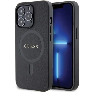 Guess case for iPhone 13 Pro / 13 – black Saffiano MagSafe