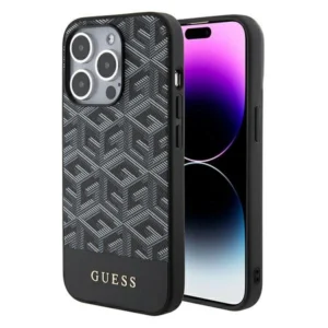 Guess GCube Stripes MagSafe case for iPhone 15 Pro Max – black