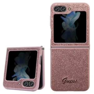 Guess Glitter Script case for Samsung Galaxy Z Flip 5 – pink