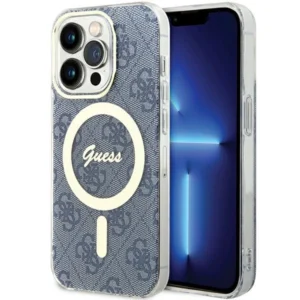 Guess IML 4G MagSafe case for iPhone 15 Pro Max – blue