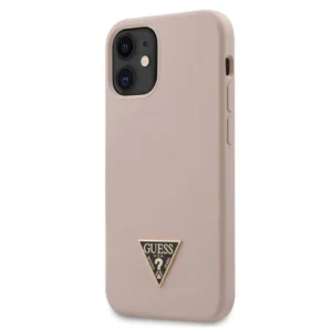 Guess iPhone 12 mini 5.4″ light pink/light pink hardcase Silicone Triangle Logo