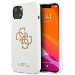 Guess iPhone 13 mini 5.4" white/white hard case Silicone 4G Logo