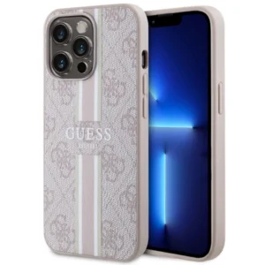 Guess iPhone 13 Pro / 13 6.1" pink/pink hardcase 4G Printed Stripes MagSafe