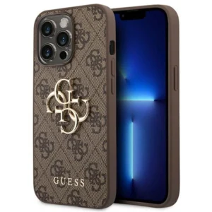 Guess iPhone 14 Pro Max 6,7″ brązowy/brown hardcase 4G Big Metal Logo