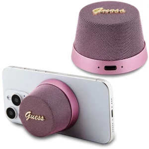 Guess Magnetic Script Metal Bluetooth speaker – pink