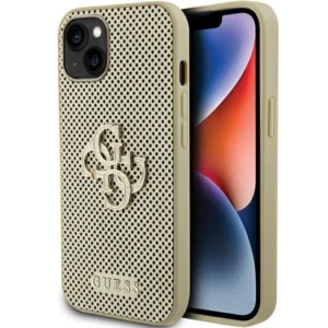 Guess Perforated 4G Glitter case for iPhone 15 – gold