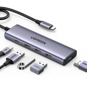 HUB Ugreen CM511 15597 5in1 USB-C – USB-C PD / HDMI / 3x USB-A 3.0 – gray