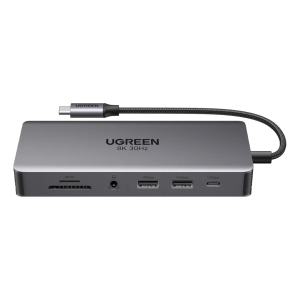 HUB Ugreen CM681 15978 13in1 USB-C – 2x USB-A 3.2 / 2x USB-A 3.0 / USB-C 3.2 / 2x HDMI / DisplayPort / RJ45 / SD and TF / AUX / USB-C PD