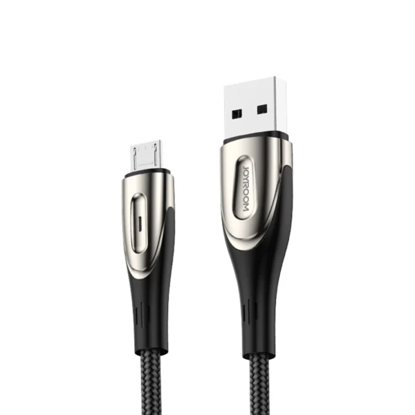 Joyroom Sharp Series S-M411 USB-A / micro USB 3A 1.2m Cable with Charging Indicator – Black