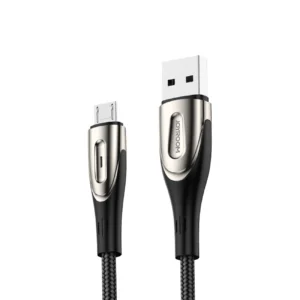 Joyroom Sharp Series S-M411 USB-A / micro USB 3A 2m Cable with Charging Indicator – Black