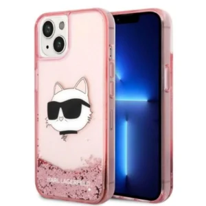 Karl Lagerfeld Glitter Choupette Head case for iPhone 14 Plus – pink