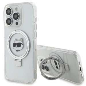 Karl Lagerfeld iPhone 15 Pro 6.1" white/white hardcase Ring Stand Choupette Head MagSafe