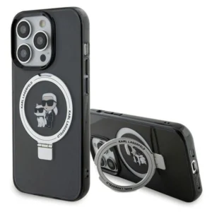 Karl Lagerfeld iPhone 15 Pro Max 6.7" black/black hardcase Ring Stand Karl&Choupette MagSafe