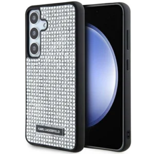 Karl Lagerfeld Rhinestone Metal Logo case for Samsung Galaxy S24 – silver