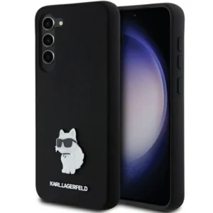 Karl Lagerfeld Silicone Choupette Metal Pin case for Samsung Galaxy S23+ – black