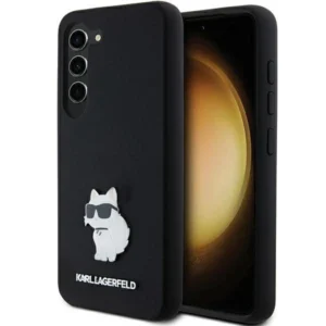 Karl Lagerfeld Silicone Choupette Metal Pin case for Samsung Galaxy S23 – black