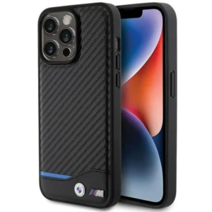 Leather Carbon case for iPhone 15 Pro Max – black