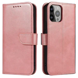 Magnet Case for Samsung A15 with flap and wallet – pink