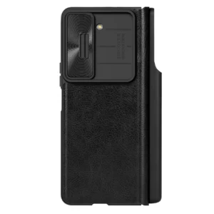 Nillkin Qin Leather Pro Leather Case with Camera Protector for Samsung Galaxy Z Fold 5 – Black