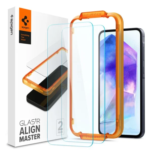 Spigen Glass tR AlignMaster 2 Pack – Samsung Galaxy A55