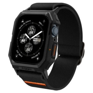 Spigen Lite Fit Pro case with strap for Apple Watch 4 / 5 / 6 / 7 / 8 / 9 / SE (44 / 45 mm) – matte black