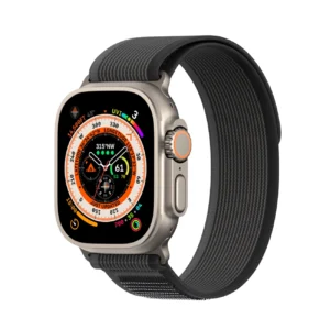 Sport Velcro Strap for Apple Watch 9 / 8 / 7 / 6 / SE / 5 / 4 / 3 / 2 / 1 (38, 40, 41 mm) Dux Ducis Strap YJ Version – Black and Gray