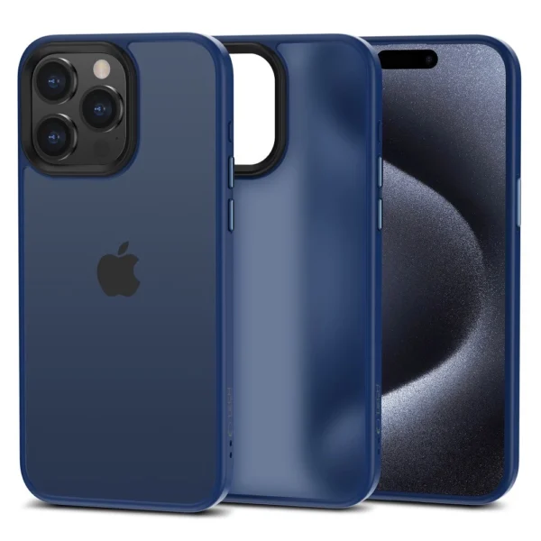 Tech-Protect MagMat case for iPhone 15 Pro Max – navy blue matte