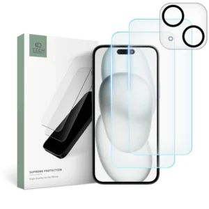 Tech-Protect Supreme Set for iPhone 15 2x Tempered Glass for Display / Tempered Glass for Camera