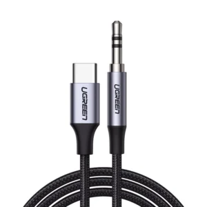 Ugreen AUX stereo audio cable 3.5 mm mini jack – USB Type C for tablet phone 1m black (CM450 20192)