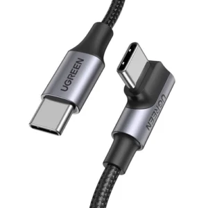 Ugreen US334 70643 USB-C (angled) / USB-C (straight) cable 100W PD 1m – black