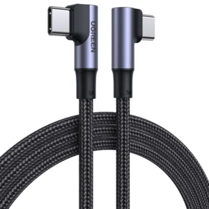 Ugreen US335 70698 angled USB-C – USB-C PD QC FCP cable 100W 5A 480Mb/s 2m – black