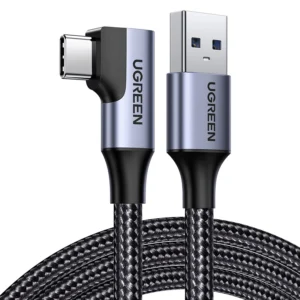 Ugreen US385 USB-A / USB-C 90º 5Gb/s 3A 1m angled cable – black