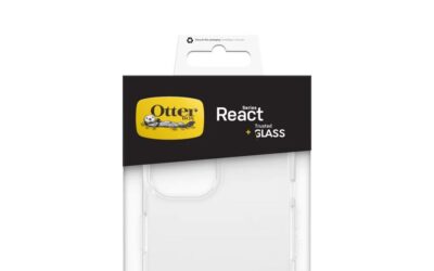 Paket med stöttåligt skal och skärmskydd ⭐️ OtterBox React + Trusted Glass till iPhone 14