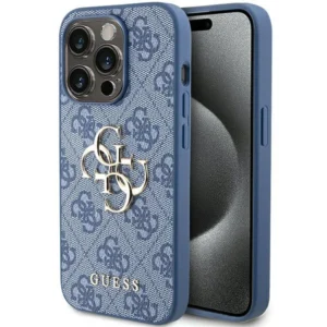 Guess 4G Big Metal Logo case for iPhone 15 Pro – blue