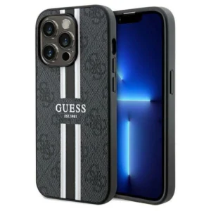 Guess 4G Printed Stripes MagSafe case for iPhone 15 Pro Max – black