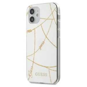 Guess iPhone 12 mini 5.4" white/white hardcase Gold Chain Collection