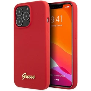 Guess iPhone 13 Pro Max 6.7″ red/burgundy hard case Silicone Vintage Gold Logo