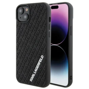 Karl Lagerfeld 3D Rubber Multi Logo case for iPhone 15 Plus – black