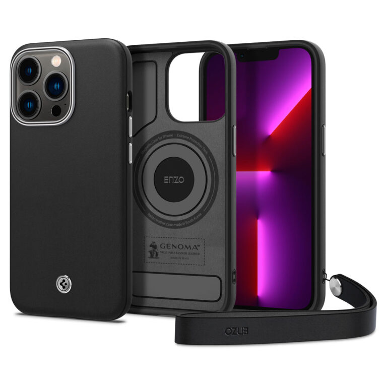 Recension: Spigen Enzo läder skal Lyxigt iPhone 13 mobilskal - Äkta läder skal i svart färg