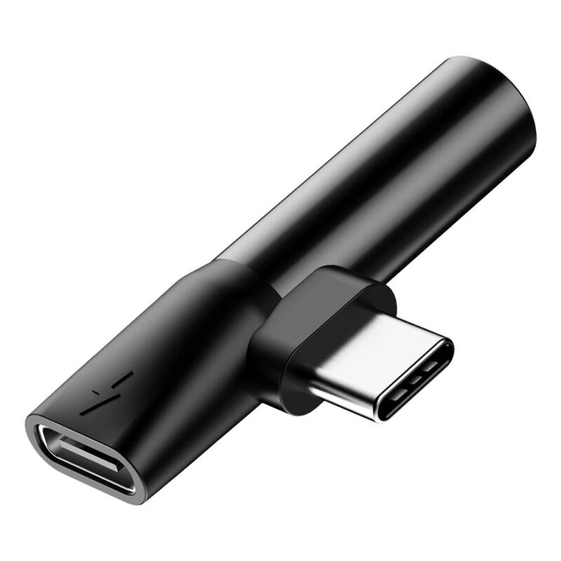 Baseus adapter L41 USB-C to USB-C - jack 3,5 mm black - Bild 6