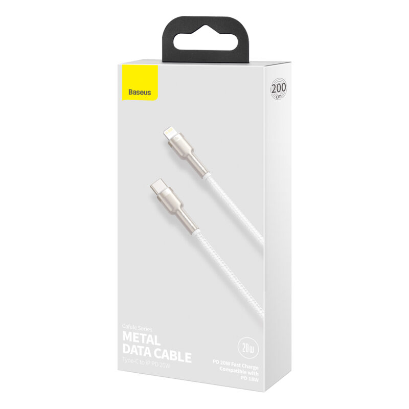 Baseus cable Cafule Metal PD USB-C - Lightning 2,0 m white 20W - Bild 8