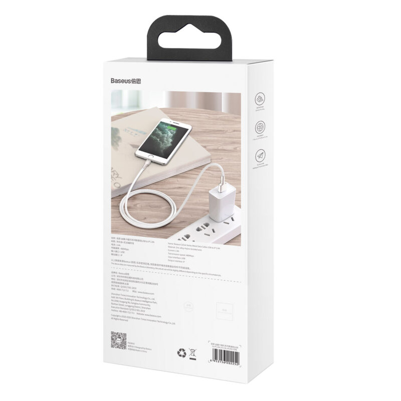 Baseus cable Cafule Metal USB - Lightning 1,0 m 2,4A white - Bild 10