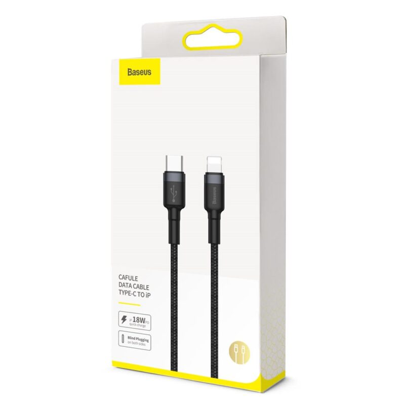 Baseus cable Cafule PD USB-C - Lightning 1,0 m gray-black 18W - Bild 11