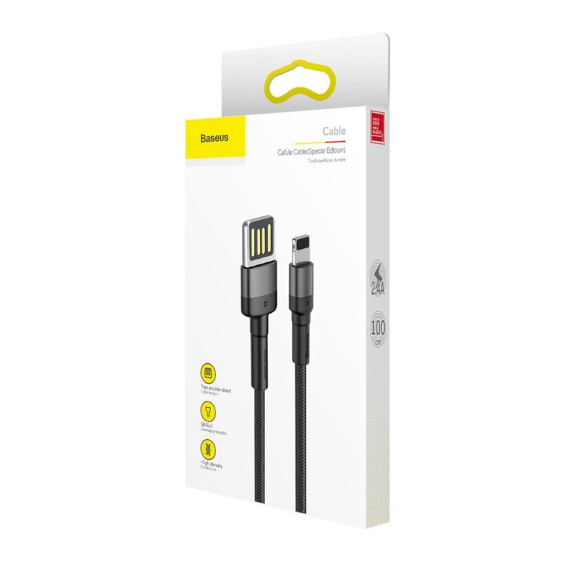 Baseus cable Cafule USB - Lightning 1,0 m 2,4A gray-black double side USB - Bild 7